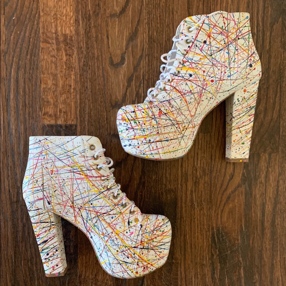 Jeffrey Campbell Lita paint splatter boot